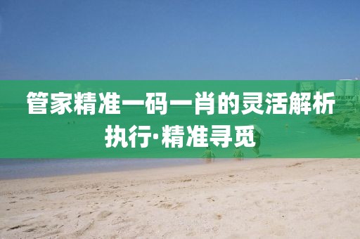 管家精準(zhǔn)一碼一肖的靈活解析執(zhí)行·精準(zhǔn)尋覓