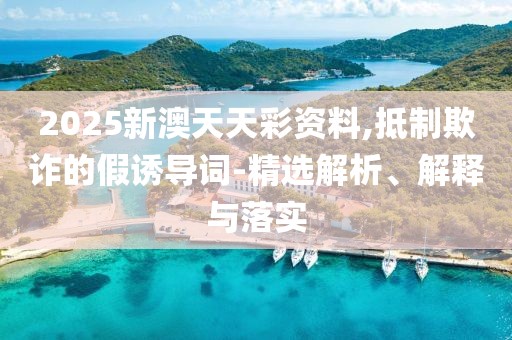 2025新澳天天彩資料,抵制欺詐的假誘導(dǎo)詞-精選解析、解釋與落實