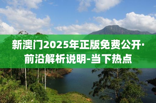 新澳門2025年正版免費(fèi)公開·前沿解析說明-當(dāng)下熱點(diǎn)