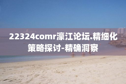 22324comr濠江論壇.精細(xì)化策略探討-精確洞察