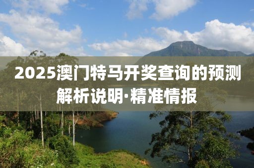 2025澳門特馬開獎查詢的預(yù)測解析說明·精準(zhǔn)情報