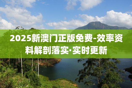 2025新澳門(mén)正版免費(fèi)-效率資料解剖落實(shí)·實(shí)時(shí)更新