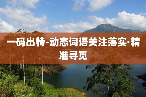 一碼出特-動態(tài)詞語關(guān)注落實(shí)·精準(zhǔn)尋覓