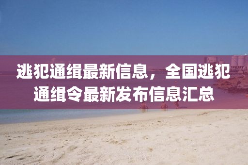 逃犯通緝最新信息，全國逃犯通緝令最新發(fā)布信息匯總