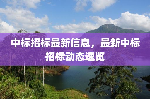 中標(biāo)招標(biāo)最新信息，最新中標(biāo)招標(biāo)動態(tài)速覽