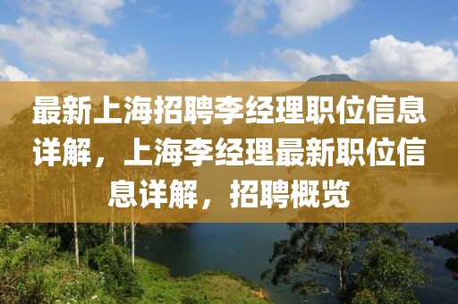 最新上海招聘李經(jīng)理職位信息詳解，上海李經(jīng)理最新職位信息詳解，招聘概覽