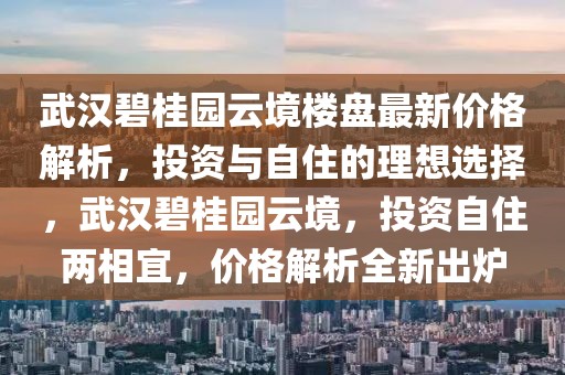 武漢碧桂園云境樓盤最新價格解析，投資與自住的理想選擇，武漢碧桂園云境，投資自住兩相宜，價格解析全新出爐