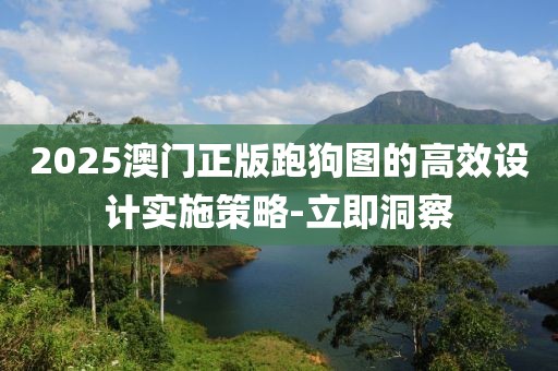 2025澳門正版跑狗圖的高效設(shè)計(jì)實(shí)施策略-立即洞察