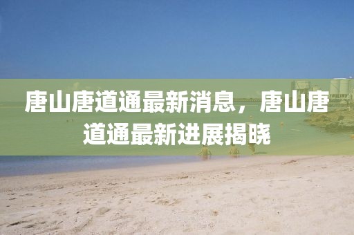 唐山唐道通最新消息，唐山唐道通最新進(jìn)展揭曉
